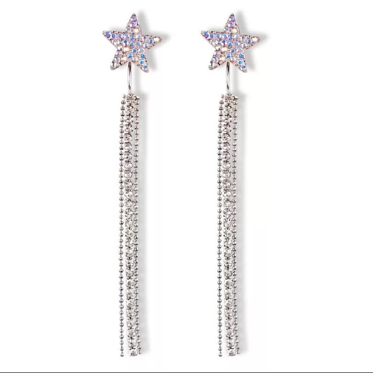 Crystal Tassels Star Stud Drop Dangle Earrings 15$
